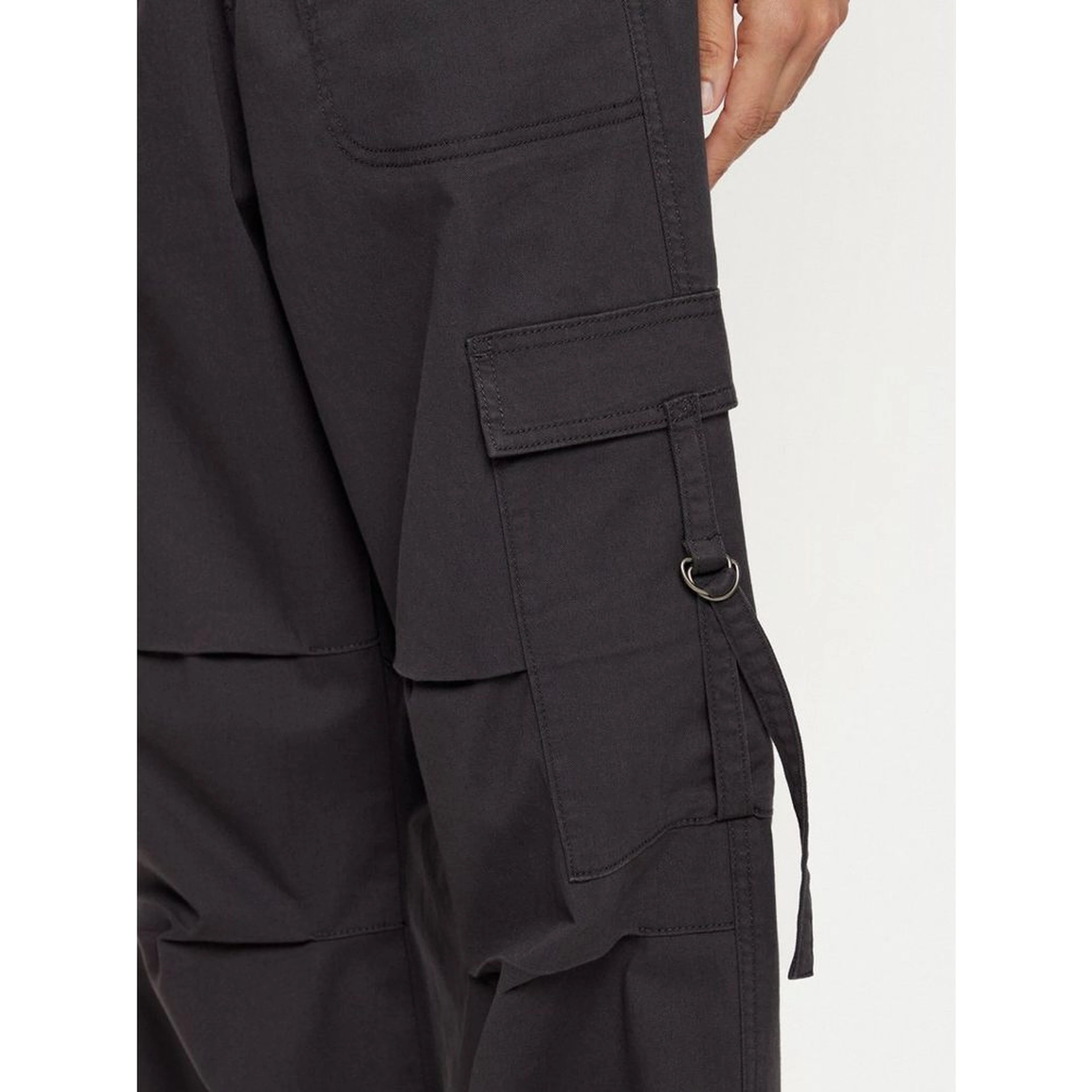 Black Cotton Cargo Pants