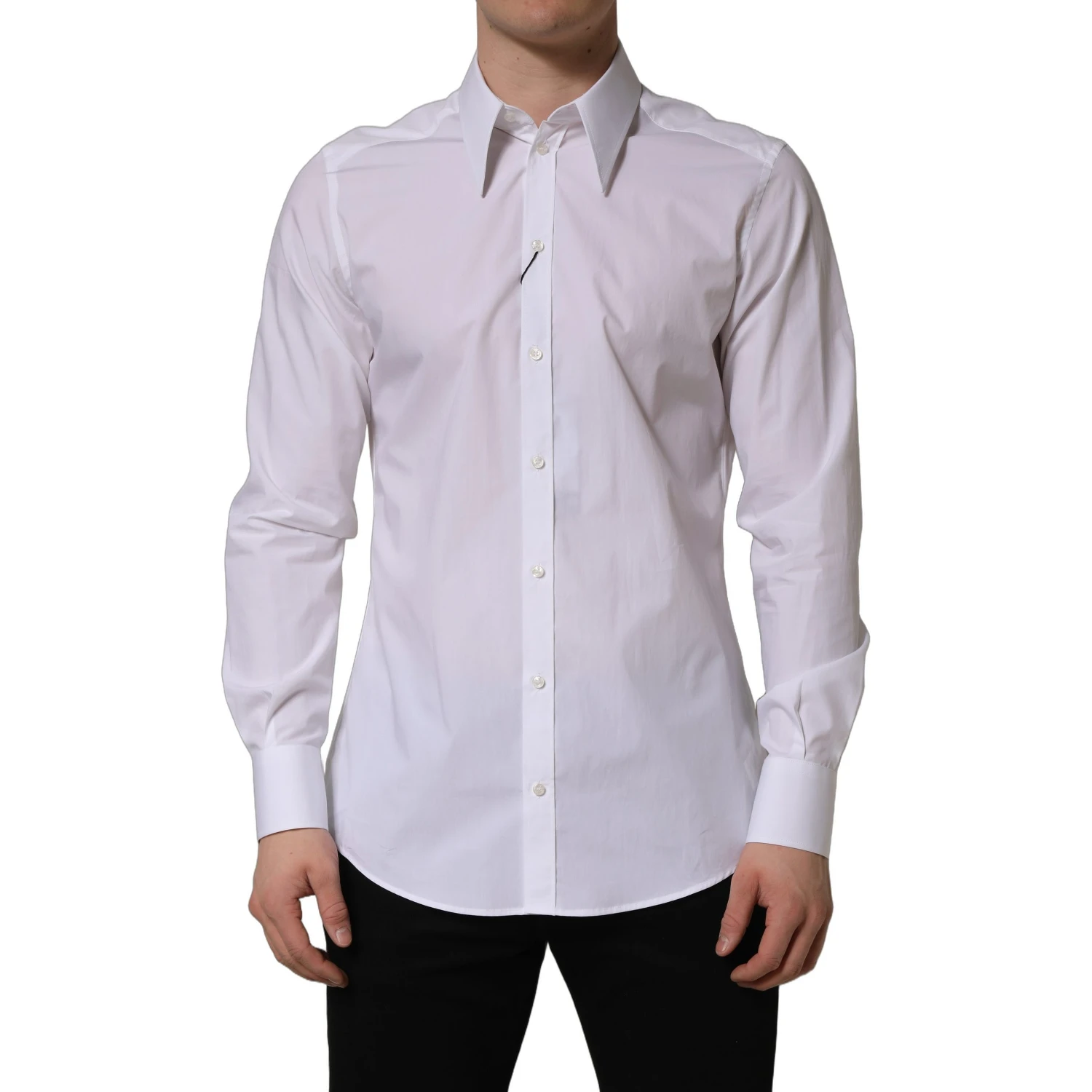 White MARTINI Long Sleeves Men Dress Shirt