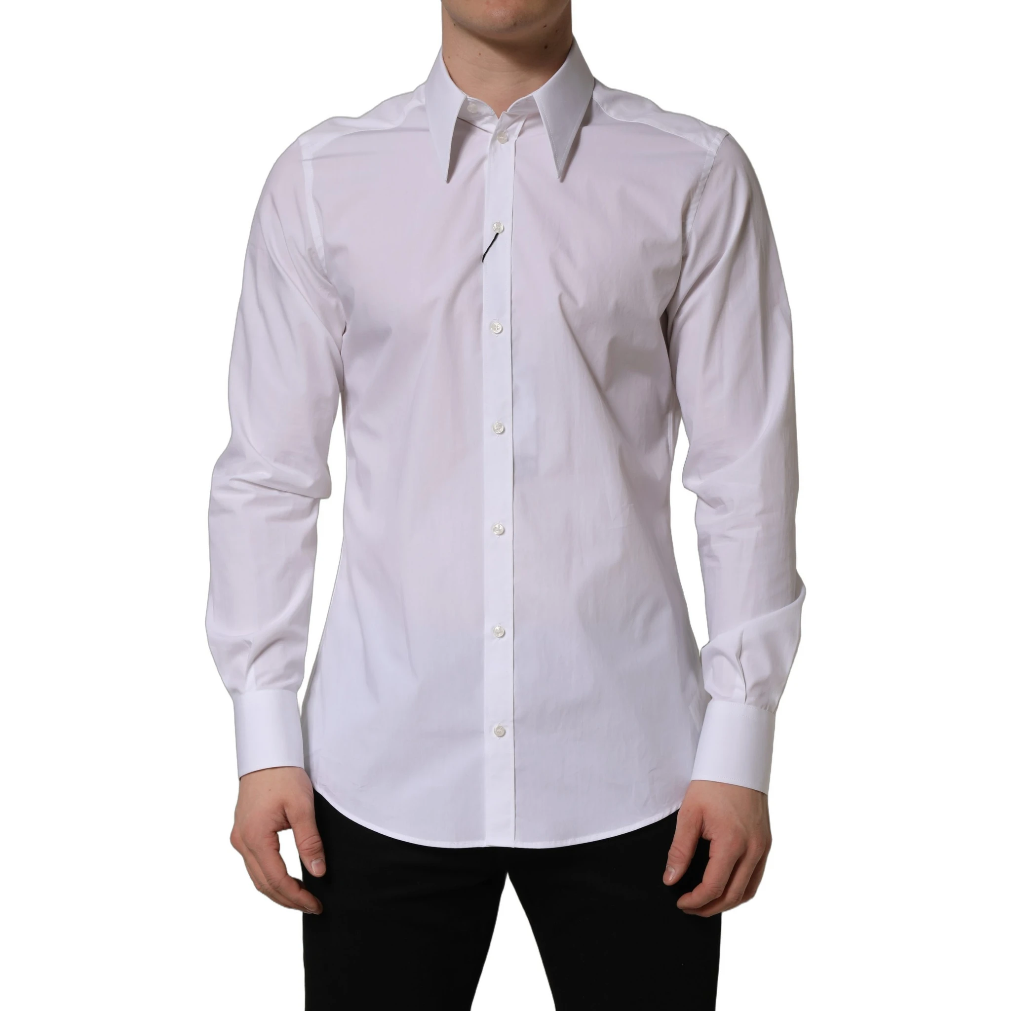 White MARTINI Long Sleeves Men Dress Shirt