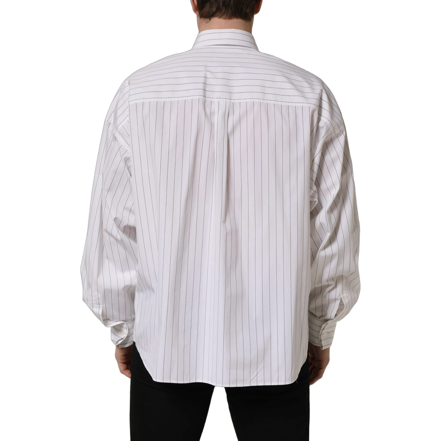 White Stripes Cotton Men Formal Dress Shirt