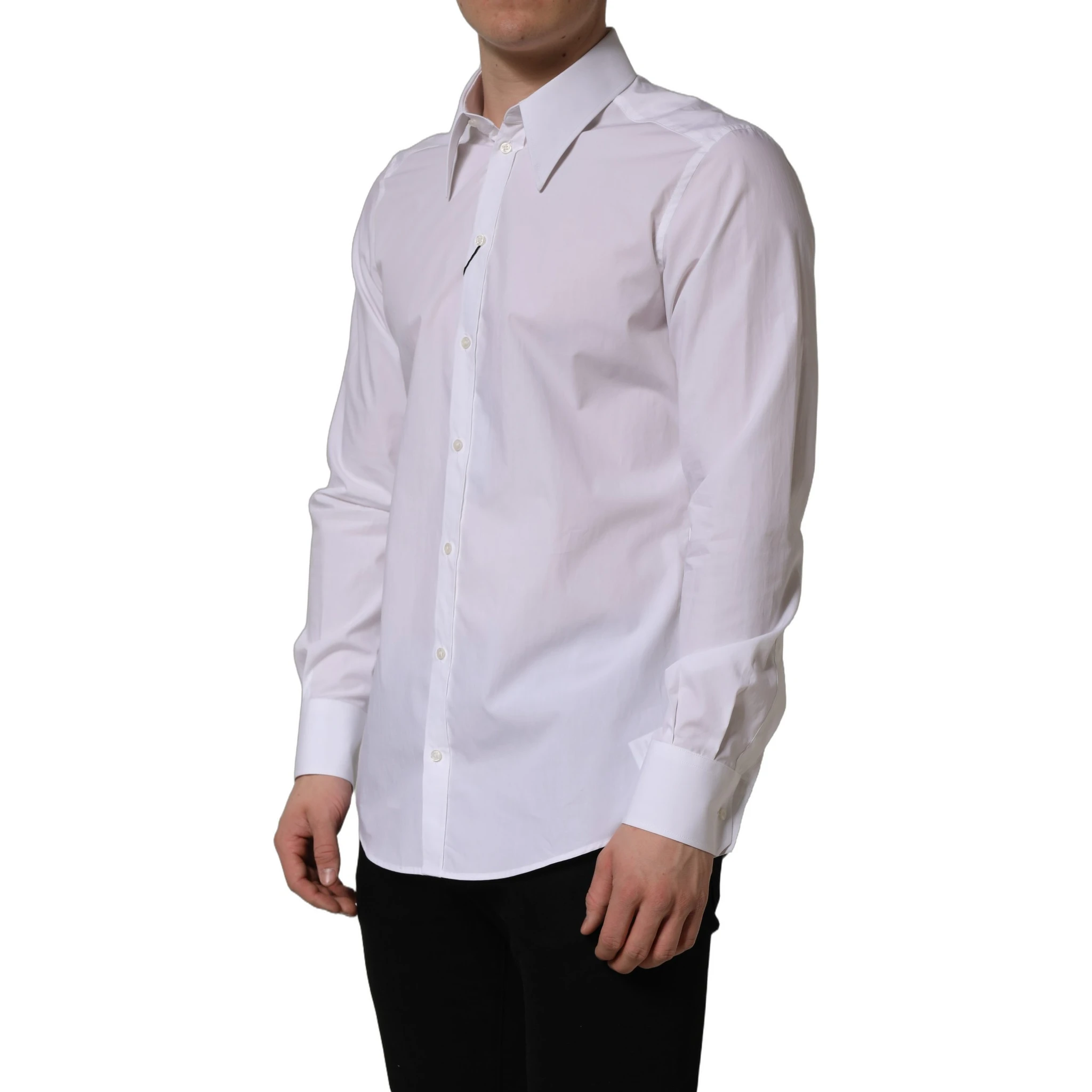 White MARTINI Long Sleeves Men Dress Shirt