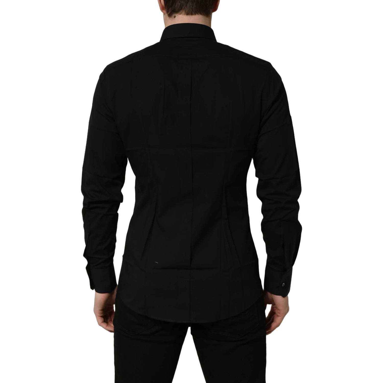 Black Cotton Stretch GOLD Fit Dress Shirt