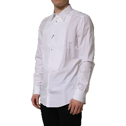 White GOLD Long Sleeves Bib Men Dress Shirt