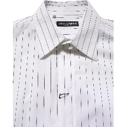 White Stripes Cotton Men Formal Dress Shirt
