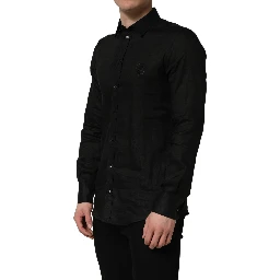 Black MARTINI Long Sleeves Linen Dess Shirt
