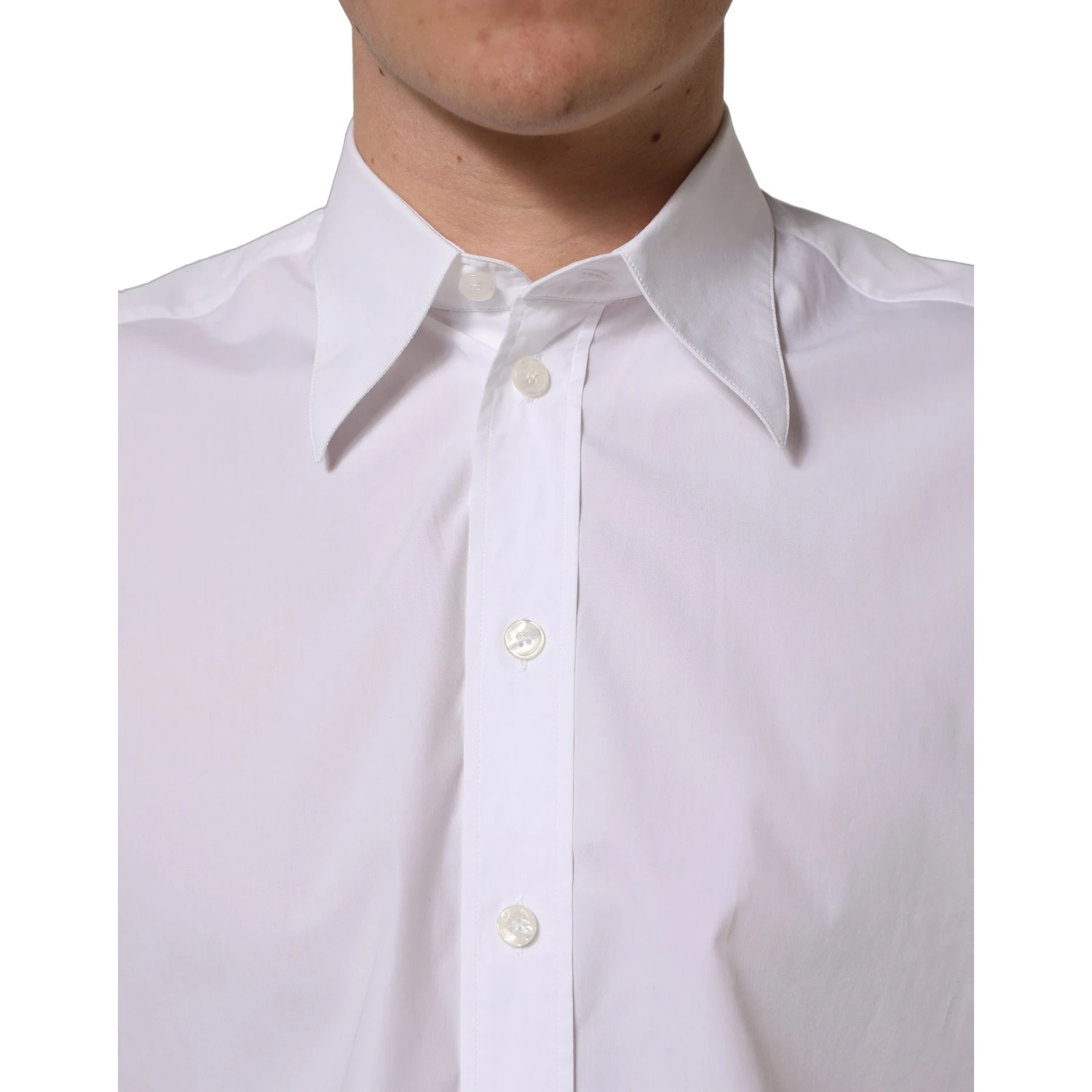 White Cotton Sleeveless Formal Dress Shirt