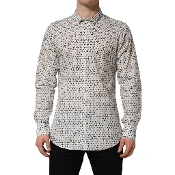 White Logo GOLD Long Sleeves Dress Shirt