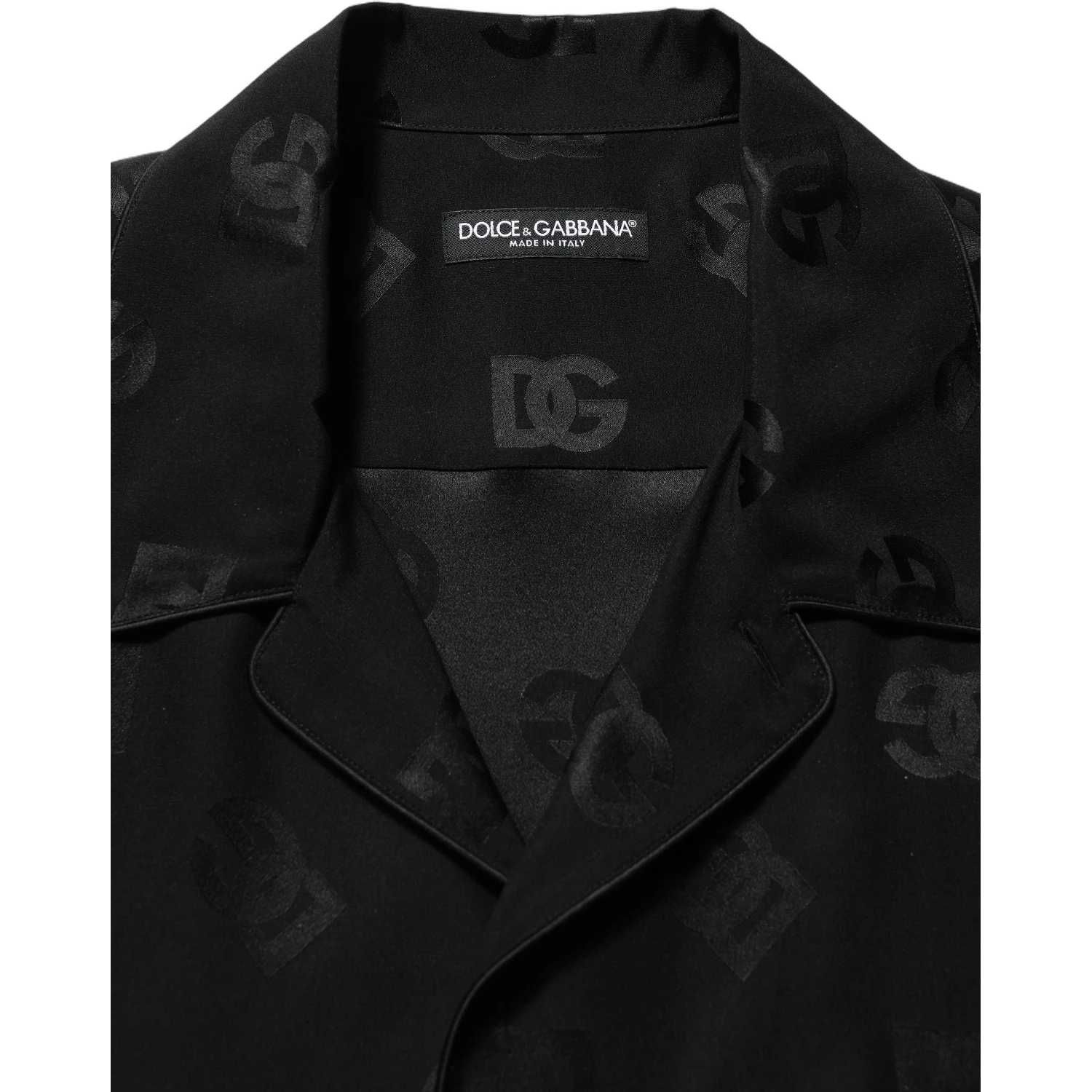 Black Logo Monogram Short Sleeves Men Shirt