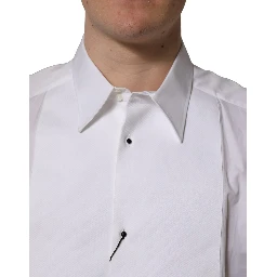 White GOLD Long Sleeves Bib Men Dress Shirt