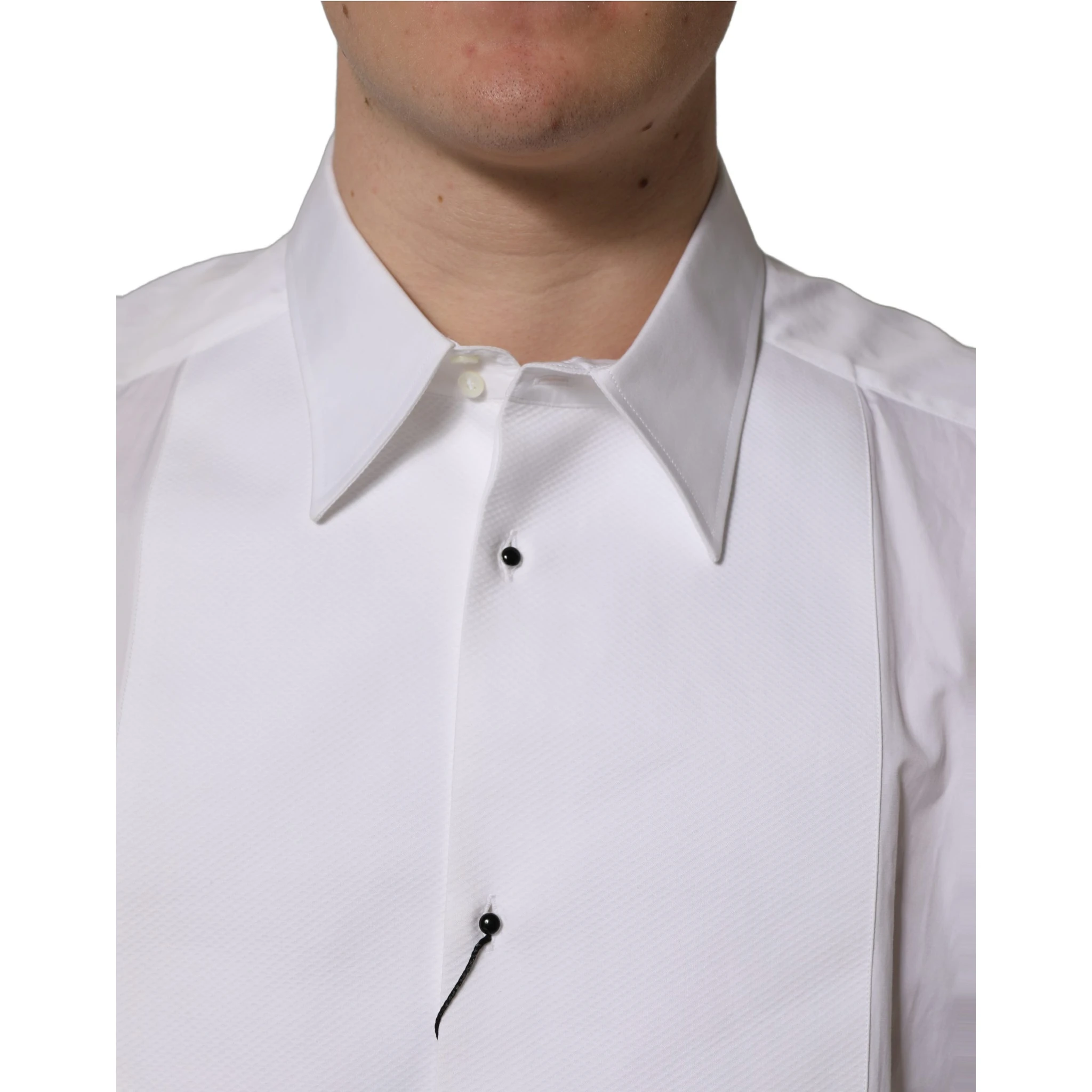 White GOLD Long Sleeves Bib Men Dress Shirt