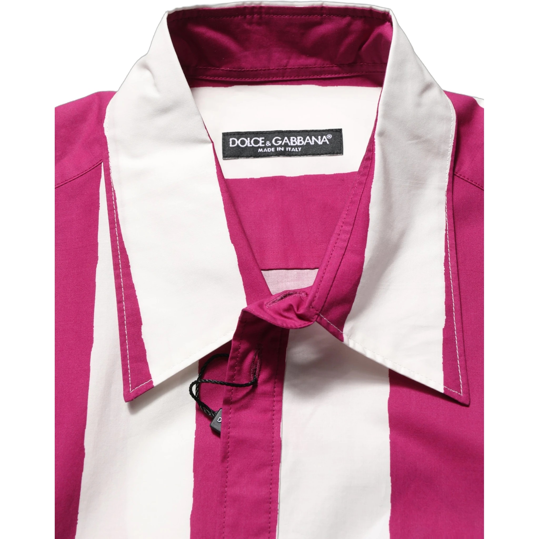 White Maroon Striped Men Short Sleeves Shirt