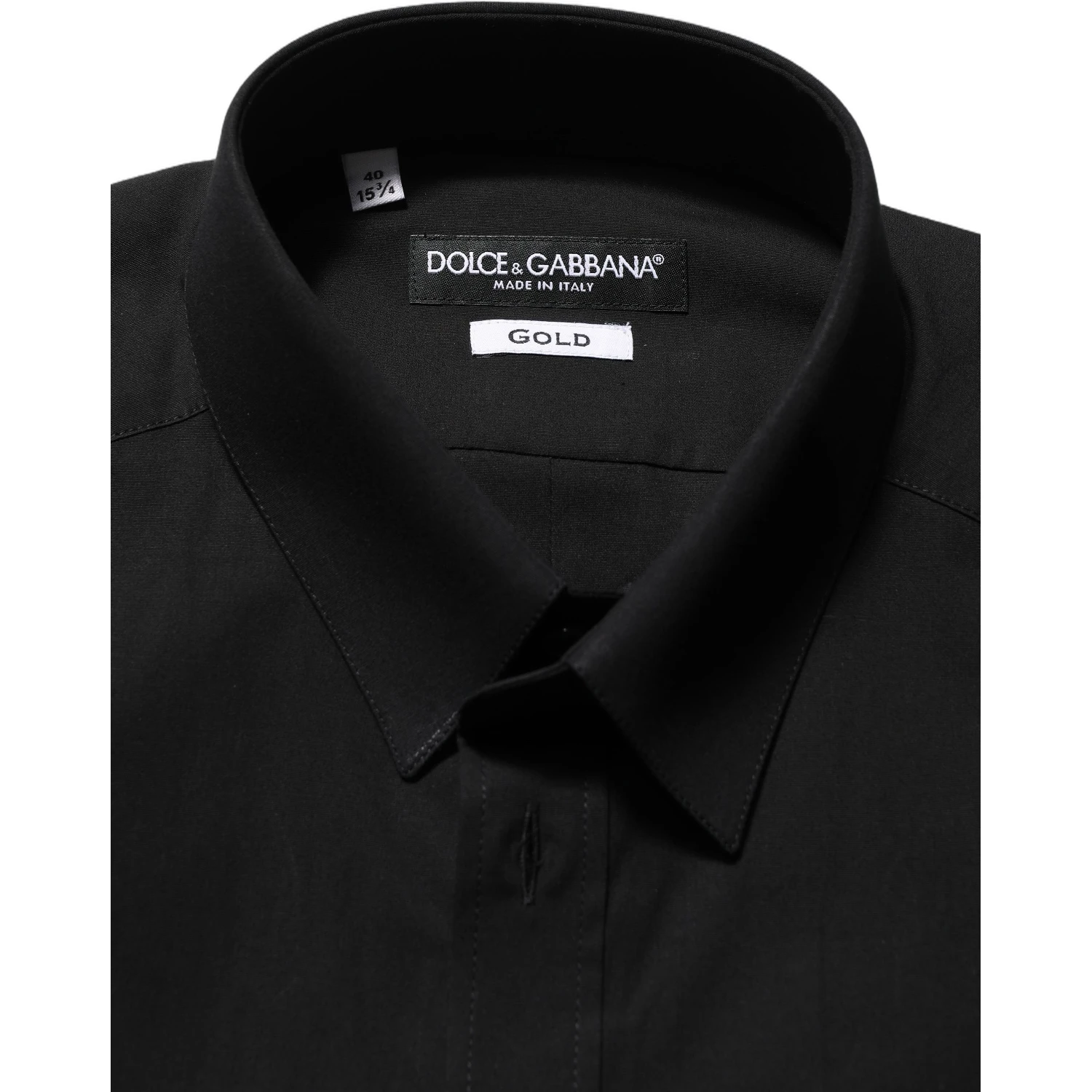 Black Cotton Stretch GOLD Fit Dress Shirt