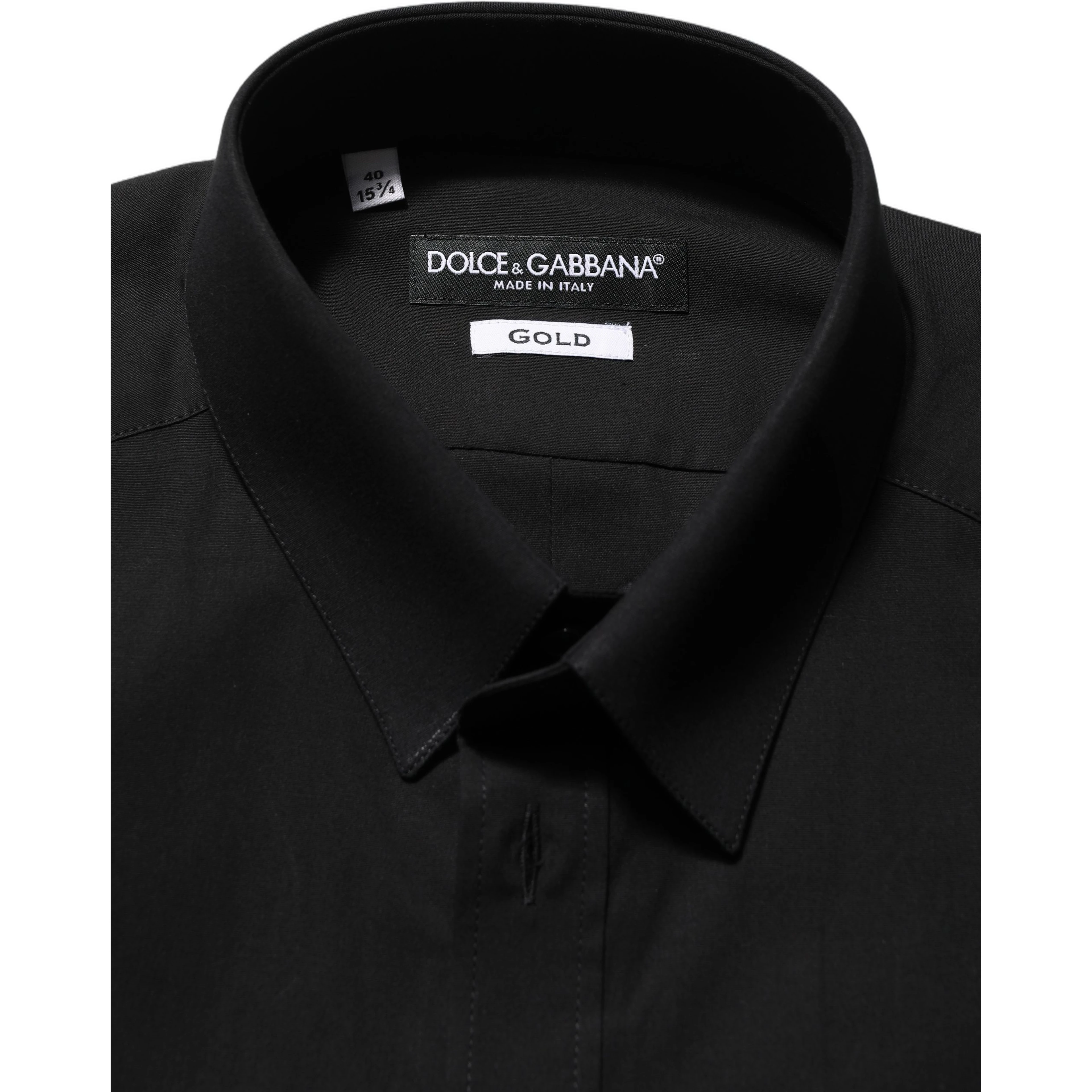 Black Cotton Stretch GOLD Fit Dress Shirt