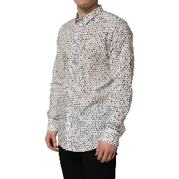 White Logo GOLD Long Sleeves Dress Shirt