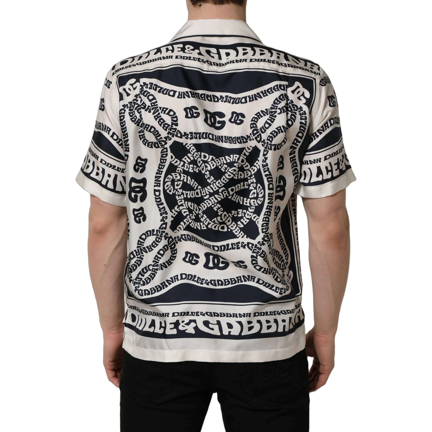 Black White Logo Bandana Short Sleeves Shirt
