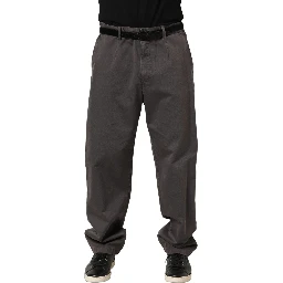Dark Gray MidWaist Straight Men Trouser Pants