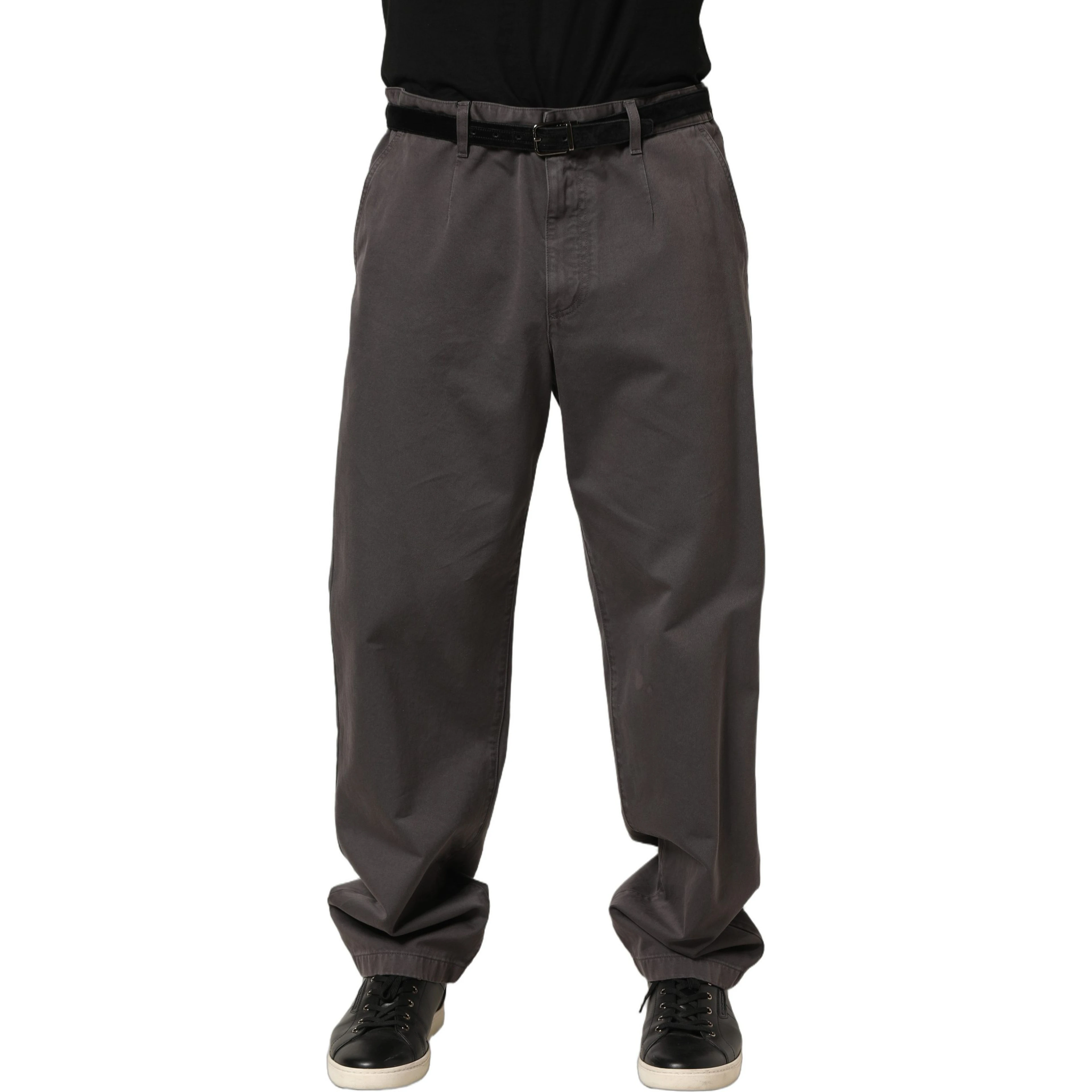 Dark Gray MidWaist Straight Men Trouser Pants