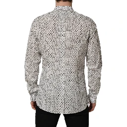 White Logo GOLD Long Sleeves Dress Shirt