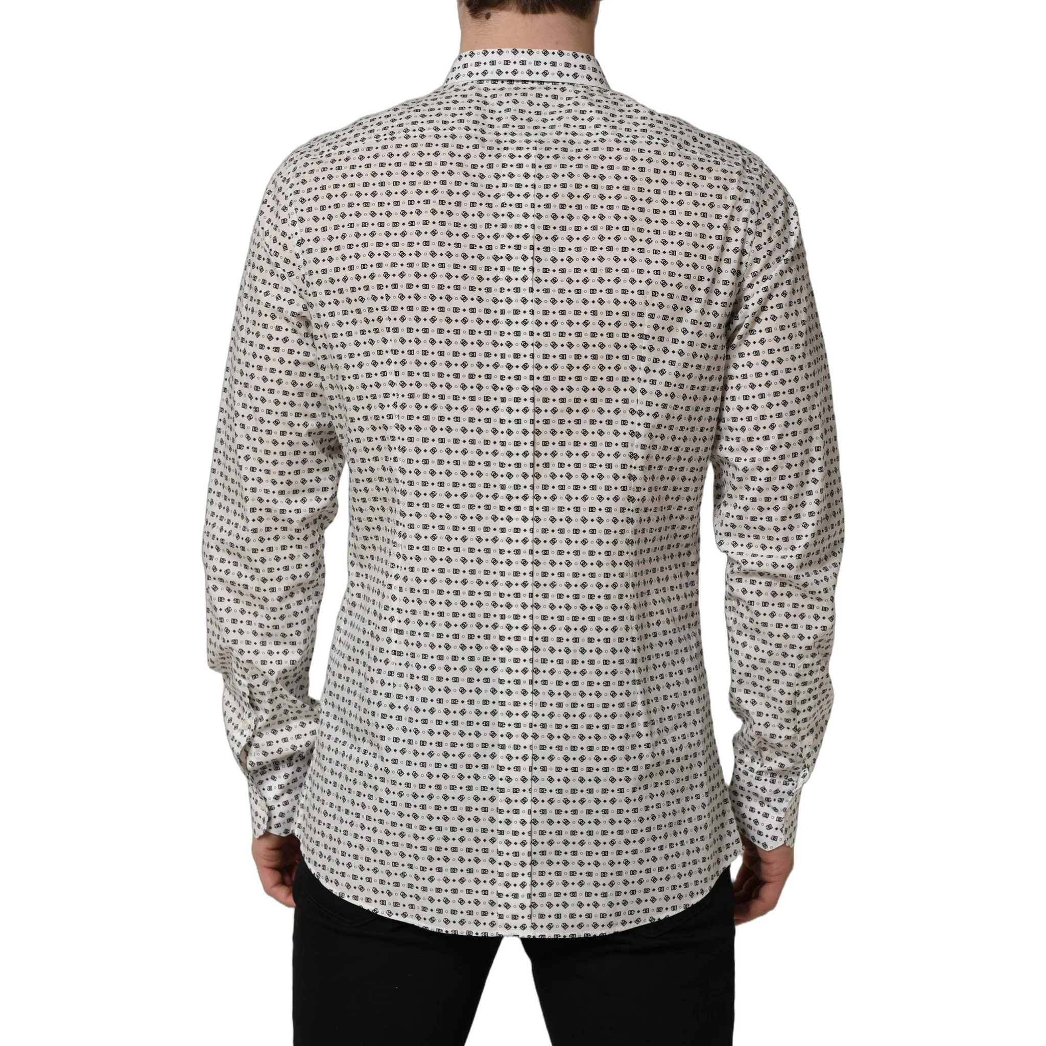 White Logo GOLD Long Sleeves Dress Shirt