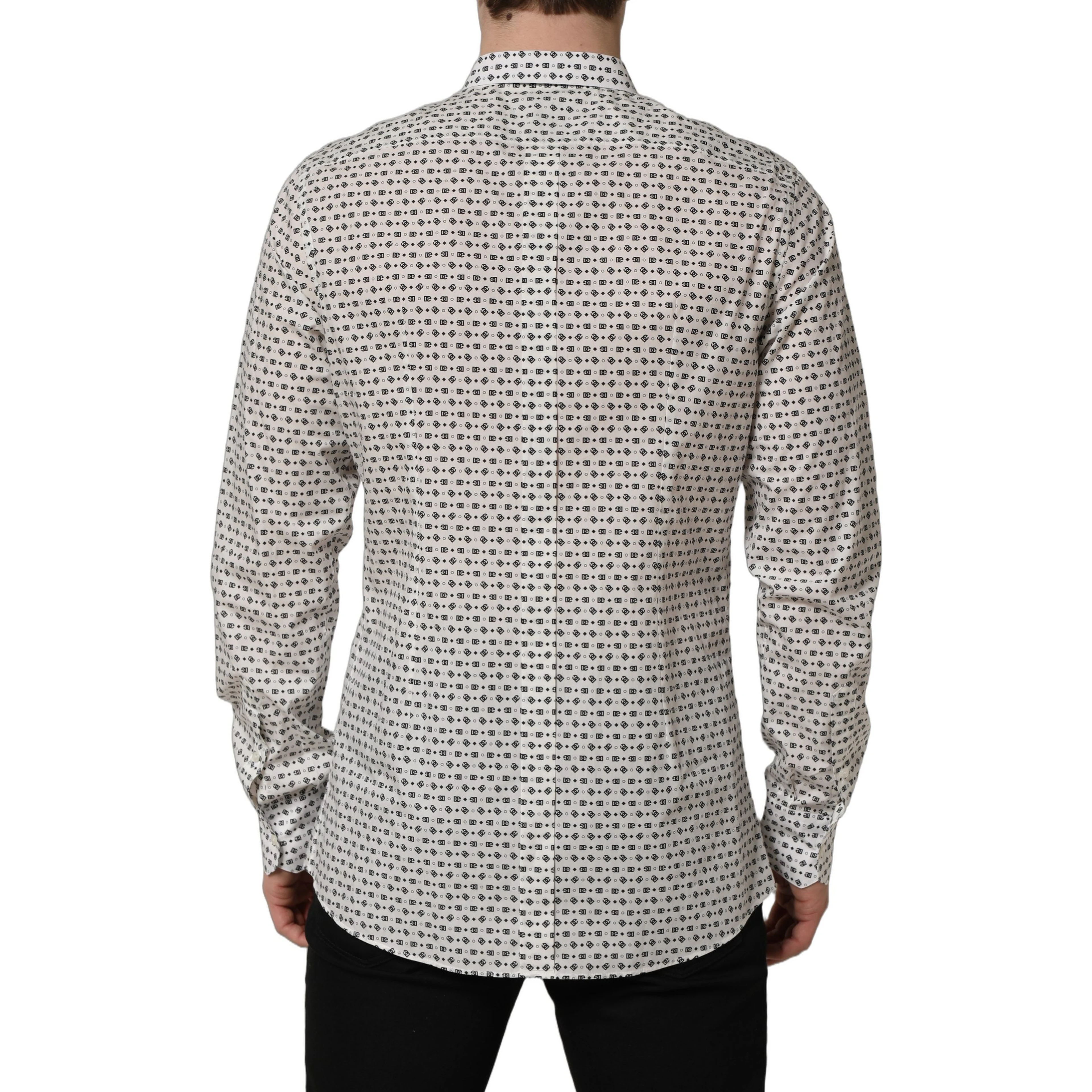 White Logo GOLD Long Sleeves Dress Shirt