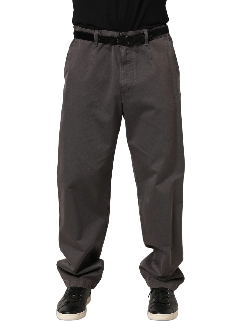 Dark Gray MidWaist Straight Men Trouser Pants