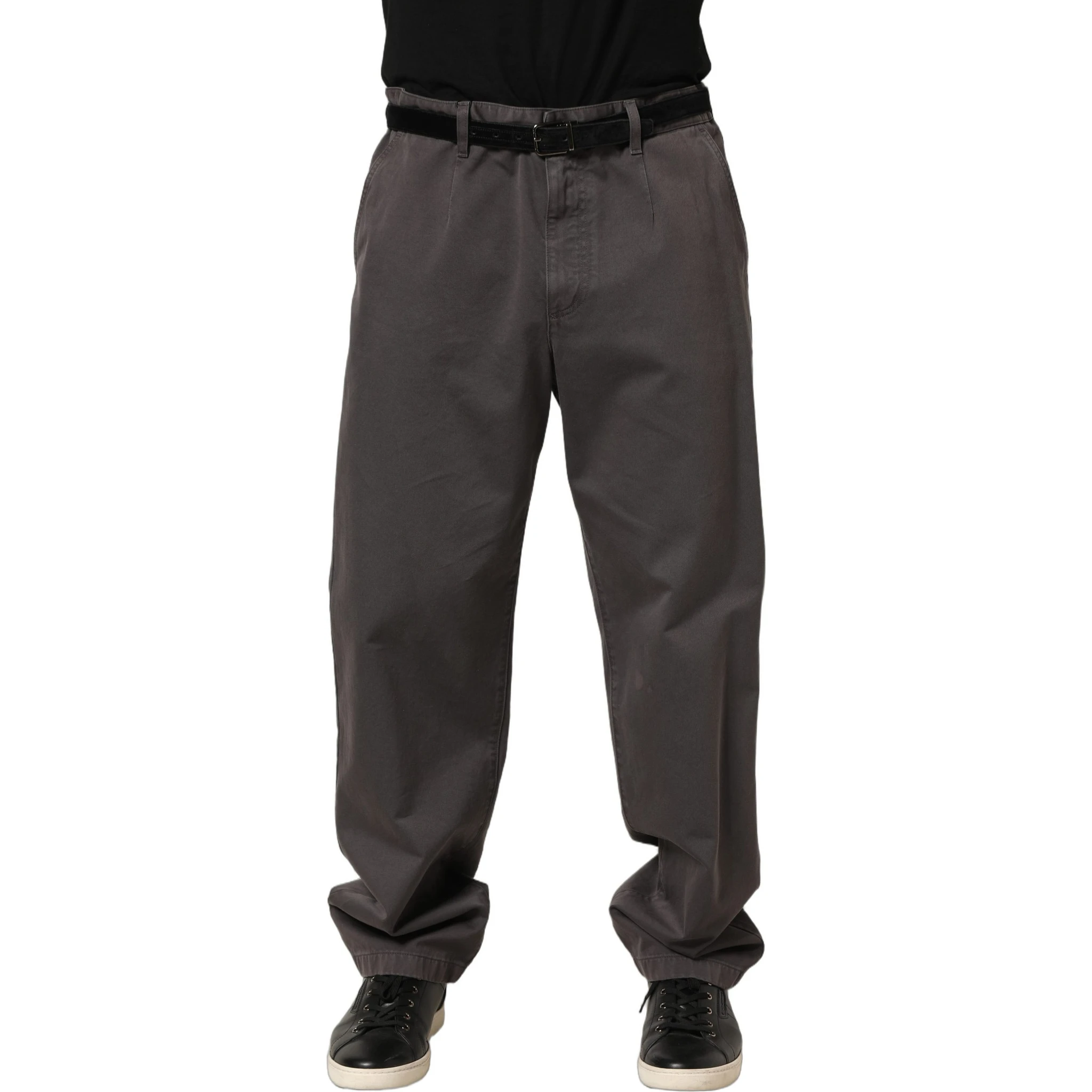 Dark Gray MidWaist Straight Men Trouser Pants