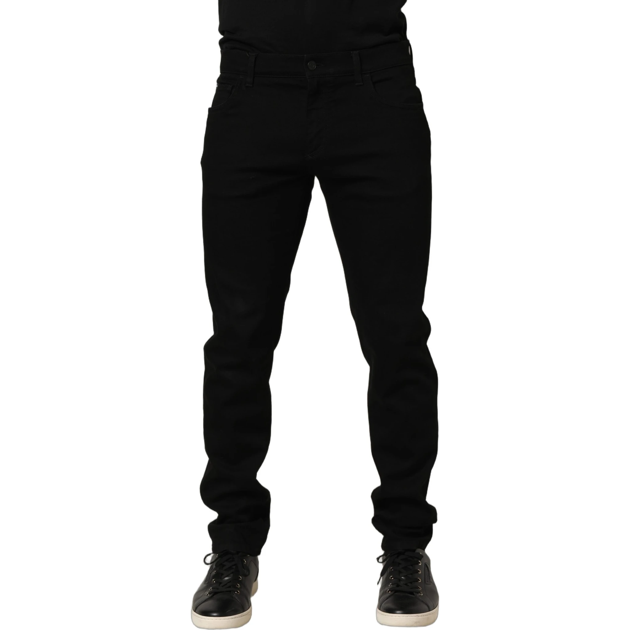 Black Cotton Stretch Skinny Men Denim Jeans
