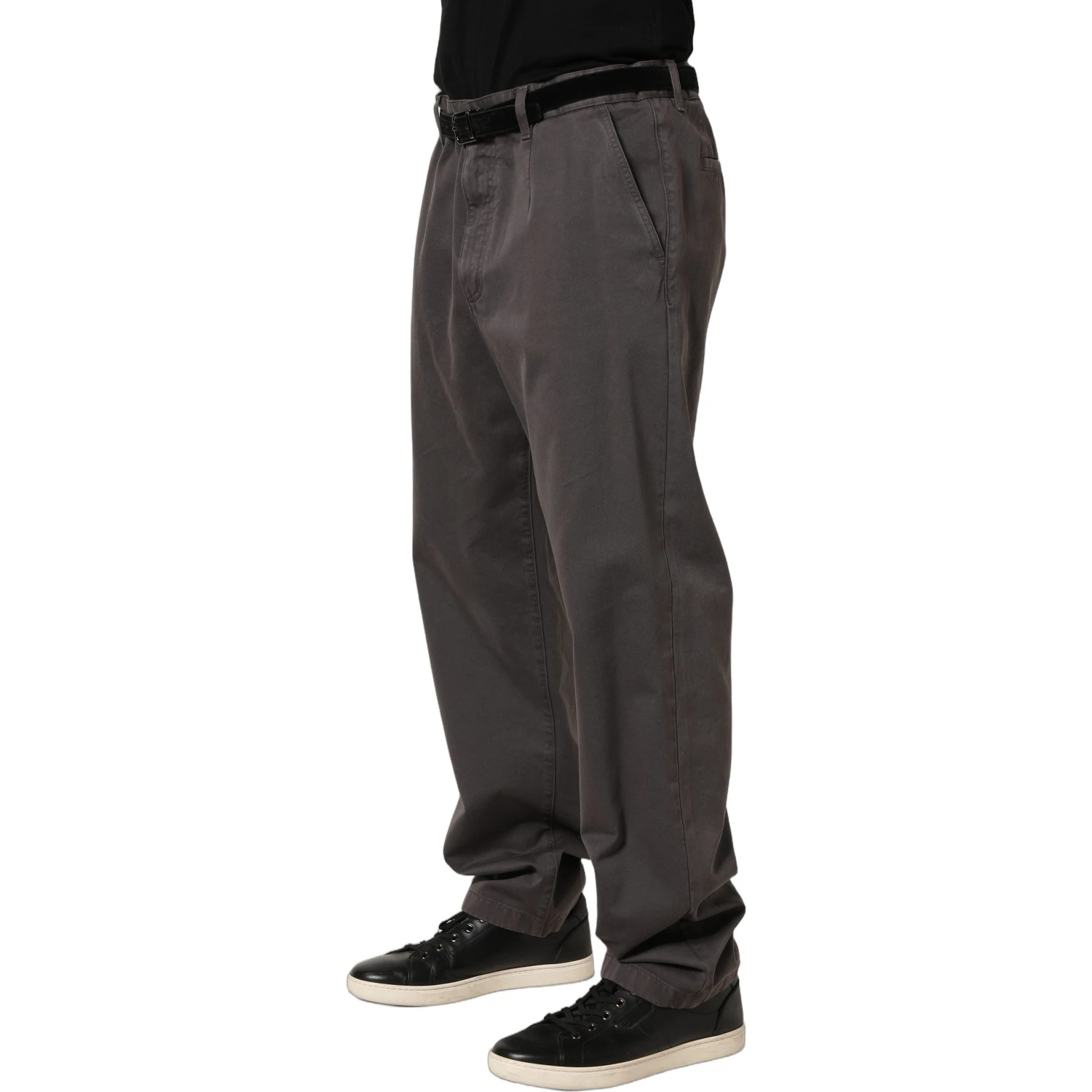 Dark Gray MidWaist Straight Men Trouser Pants