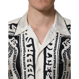 Black White Logo Bandana Short Sleeves Shirt