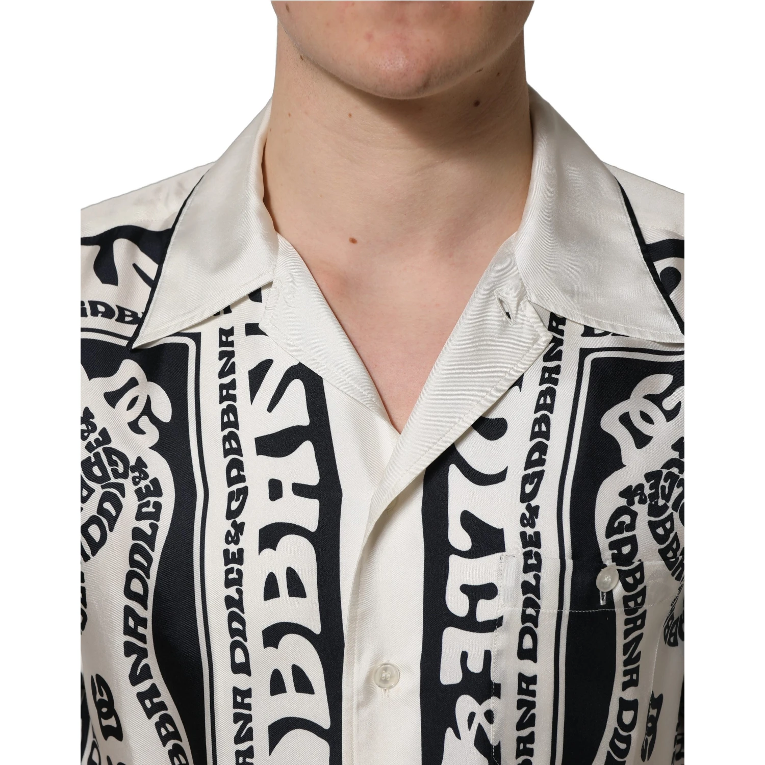 Black White Logo Bandana Short Sleeves Shirt