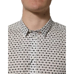 White Logo GOLD Long Sleeves Dress Shirt