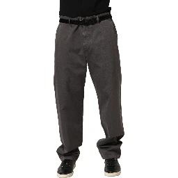Dark Gray MidWaist Straight Men Trouser Pants