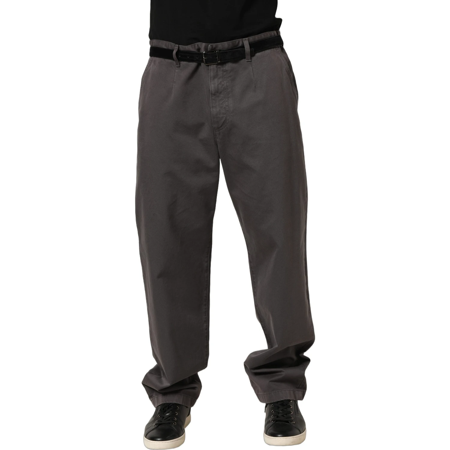 Dark Gray MidWaist Straight Men Trouser Pants