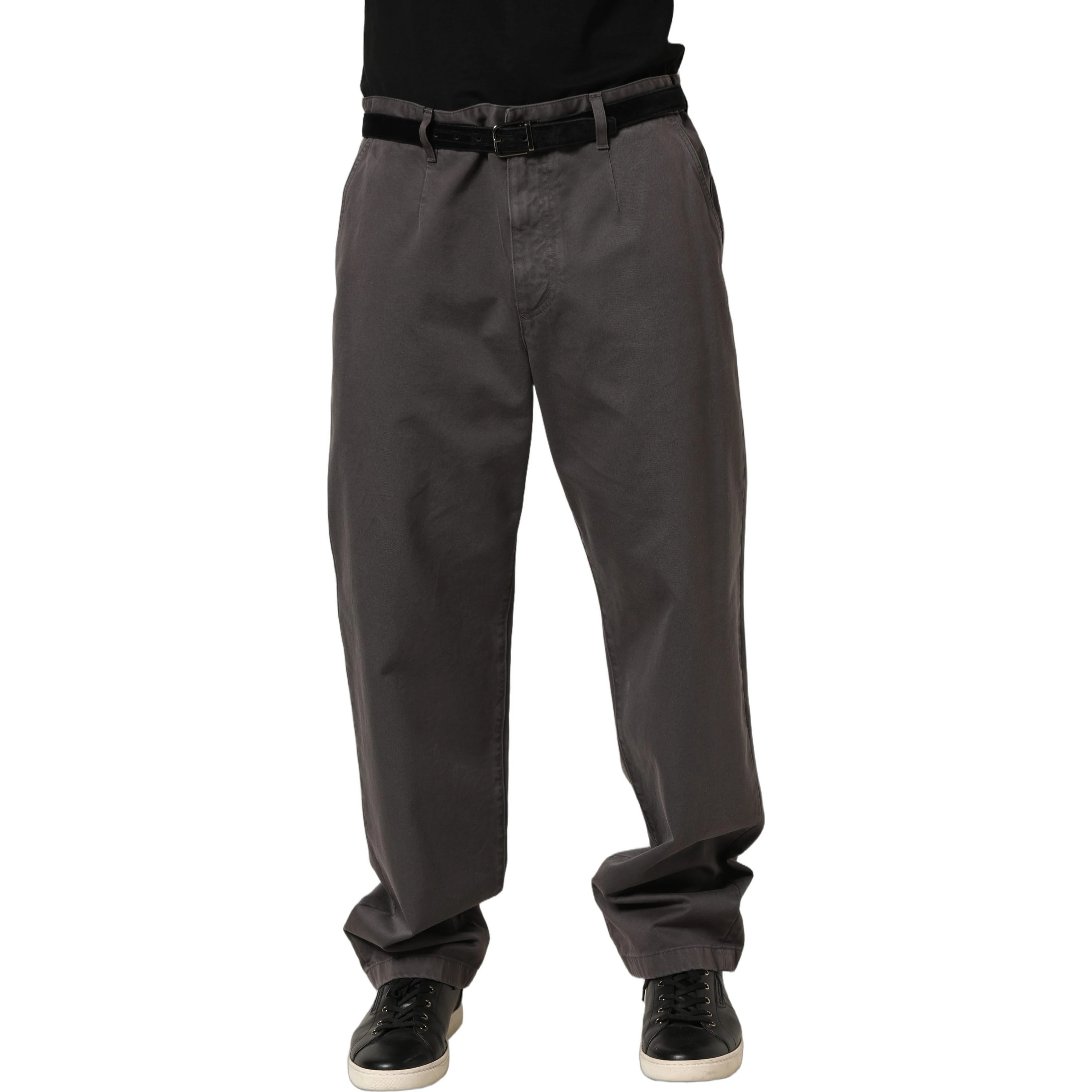 Dark Gray MidWaist Straight Men Trouser Pants
