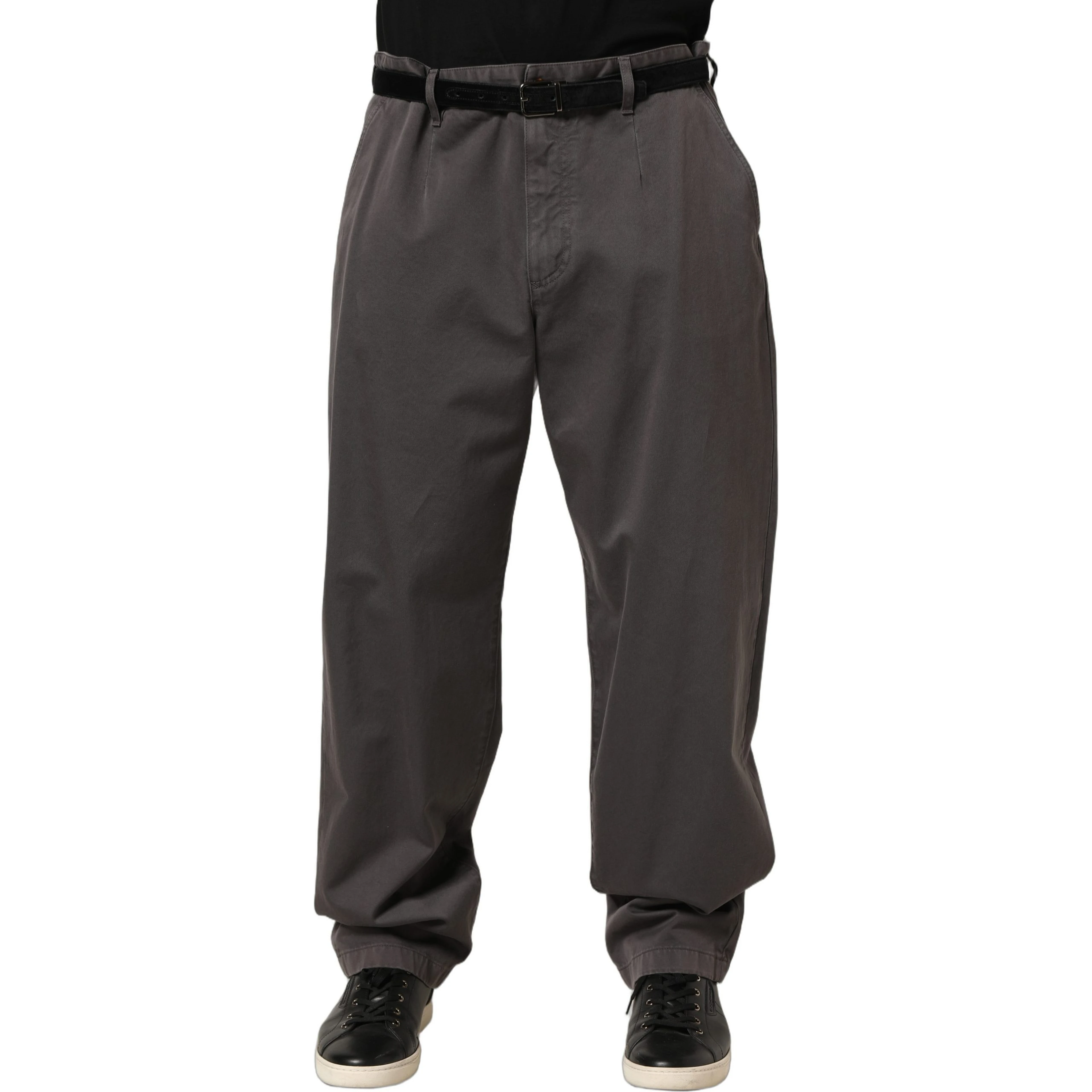 Dark Gray MidWaist Straight Men Trouser Pants