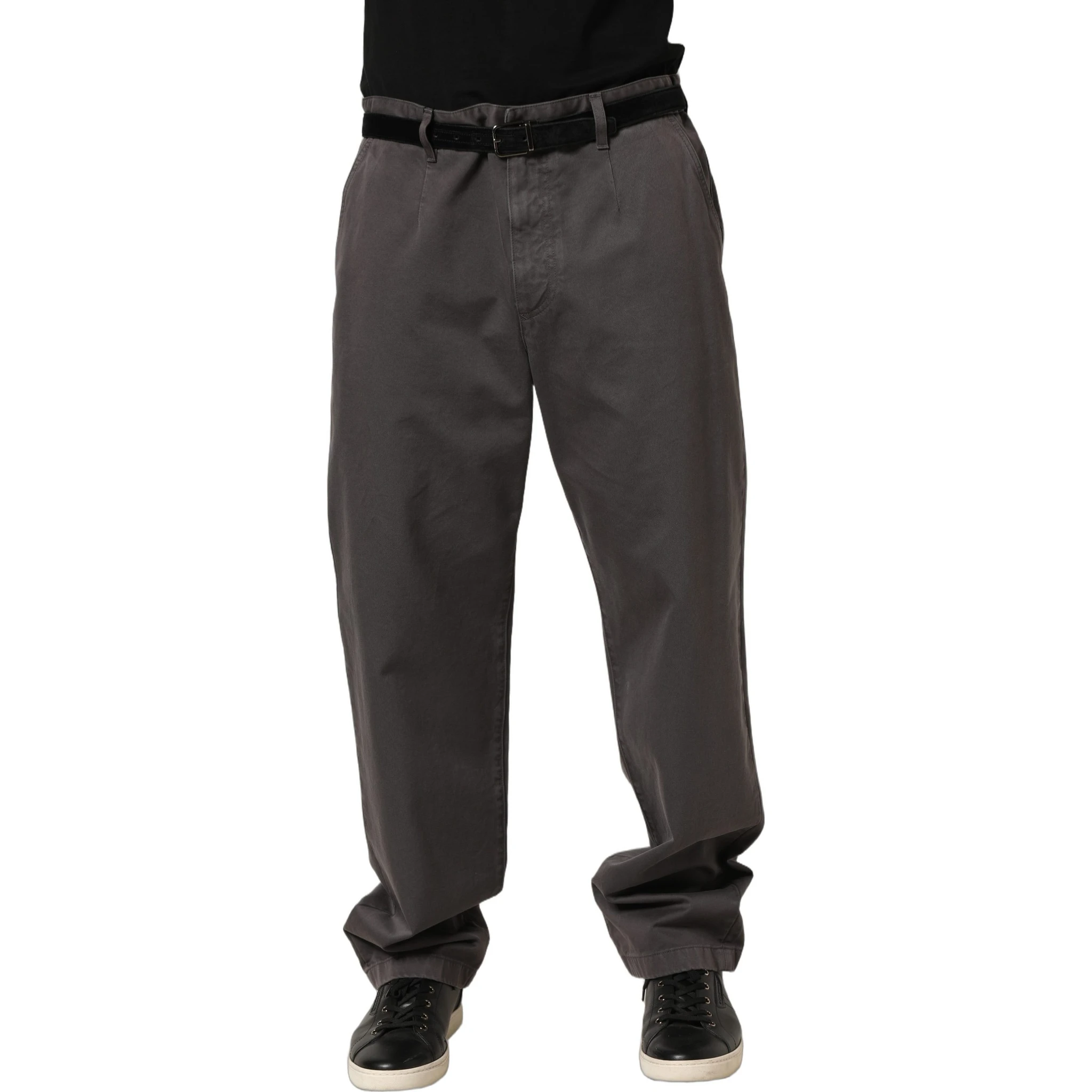 Dark Gray MidWaist Straight Men Trouser Pants