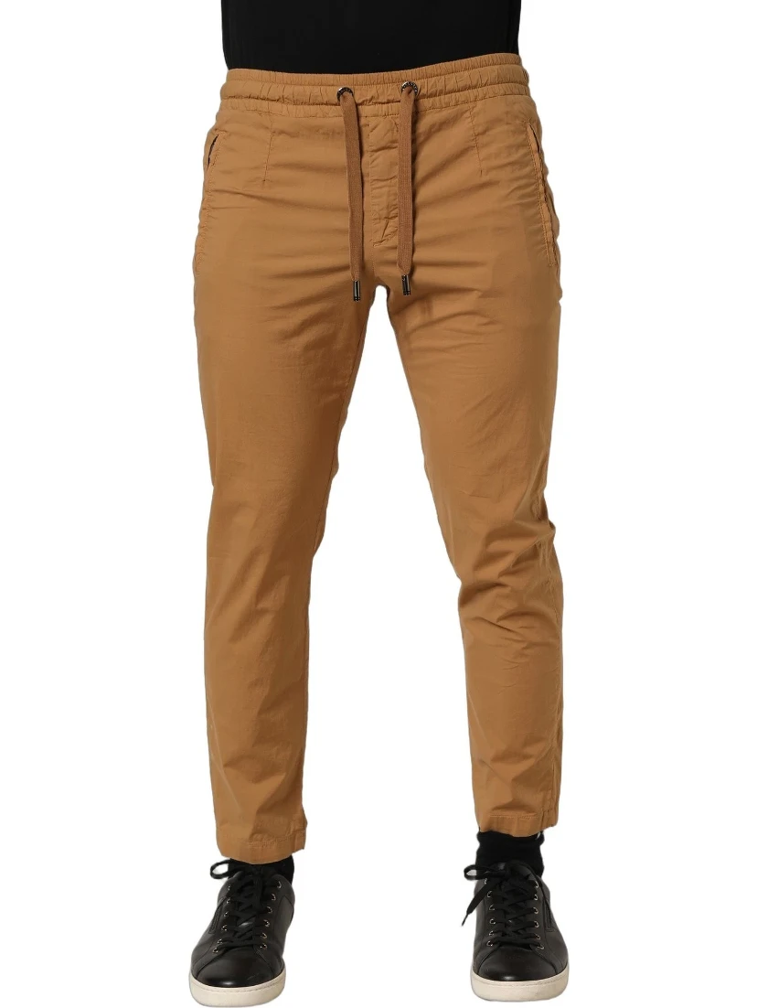 Brown MidWaist Skinny Jogger Sweatpants Pants