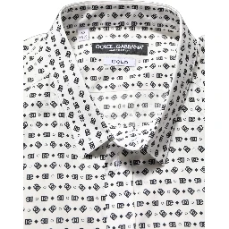 White Logo GOLD Long Sleeves Dress Shirt