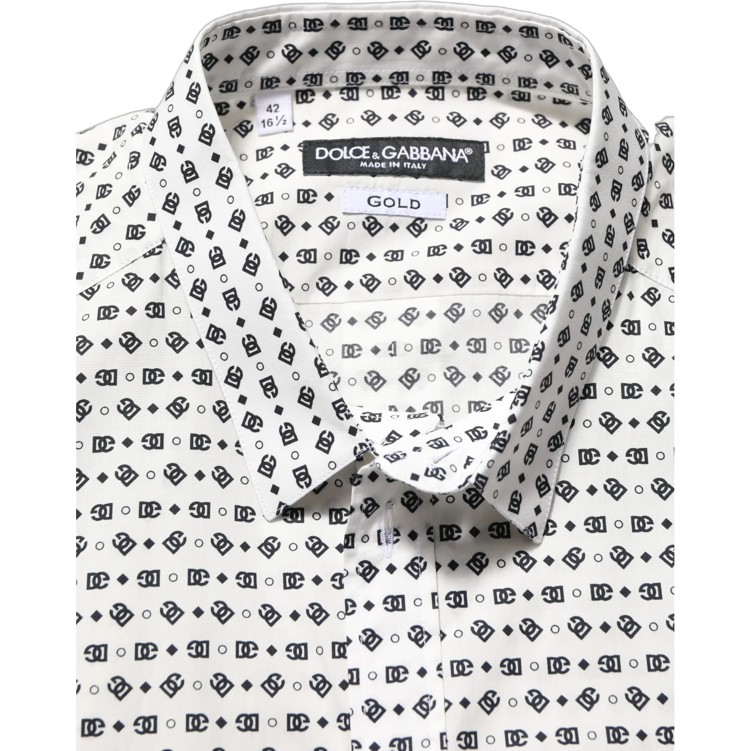 White Logo GOLD Long Sleeves Dress Shirt