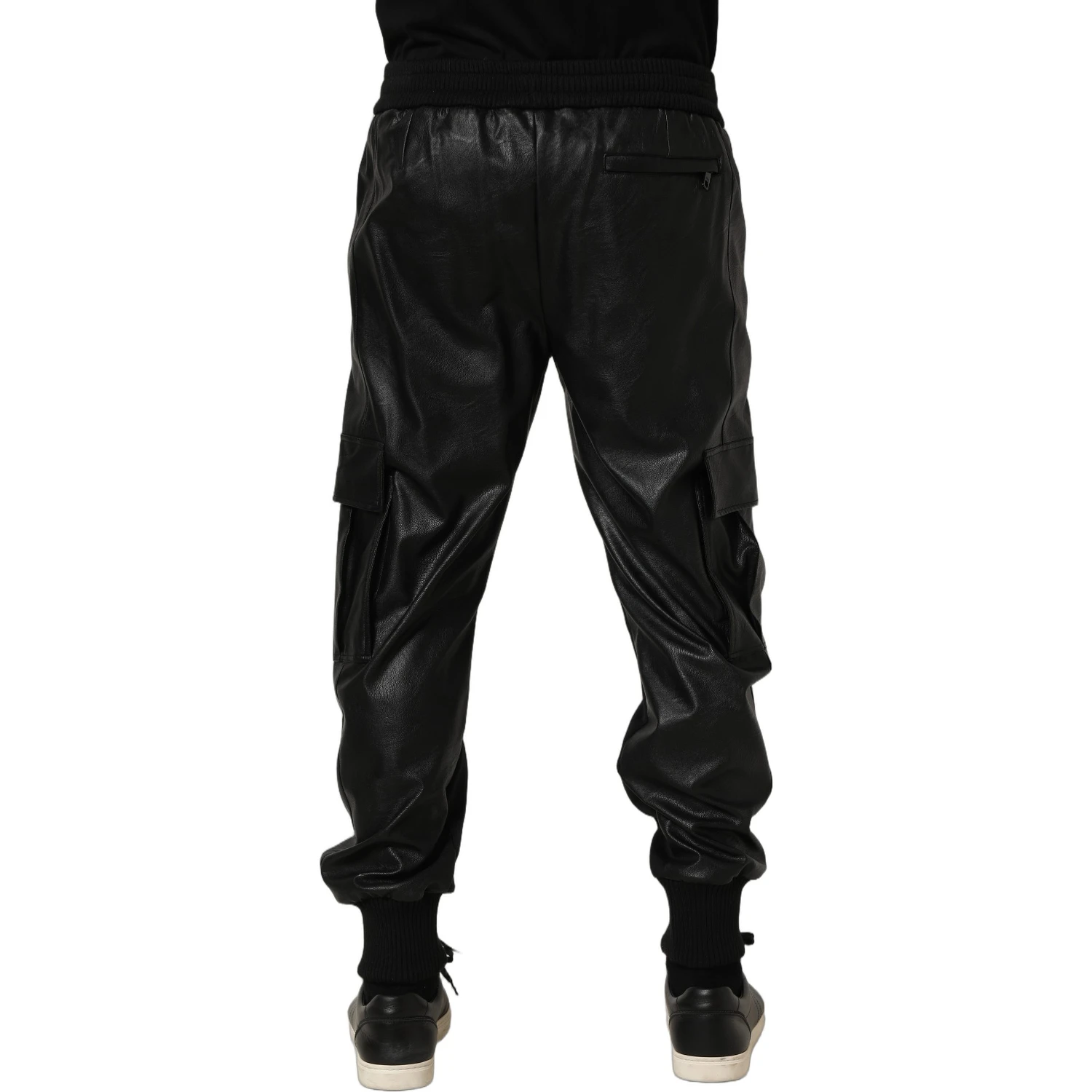 Black Mid Waist Cargo Jogger Sweatpants Pants