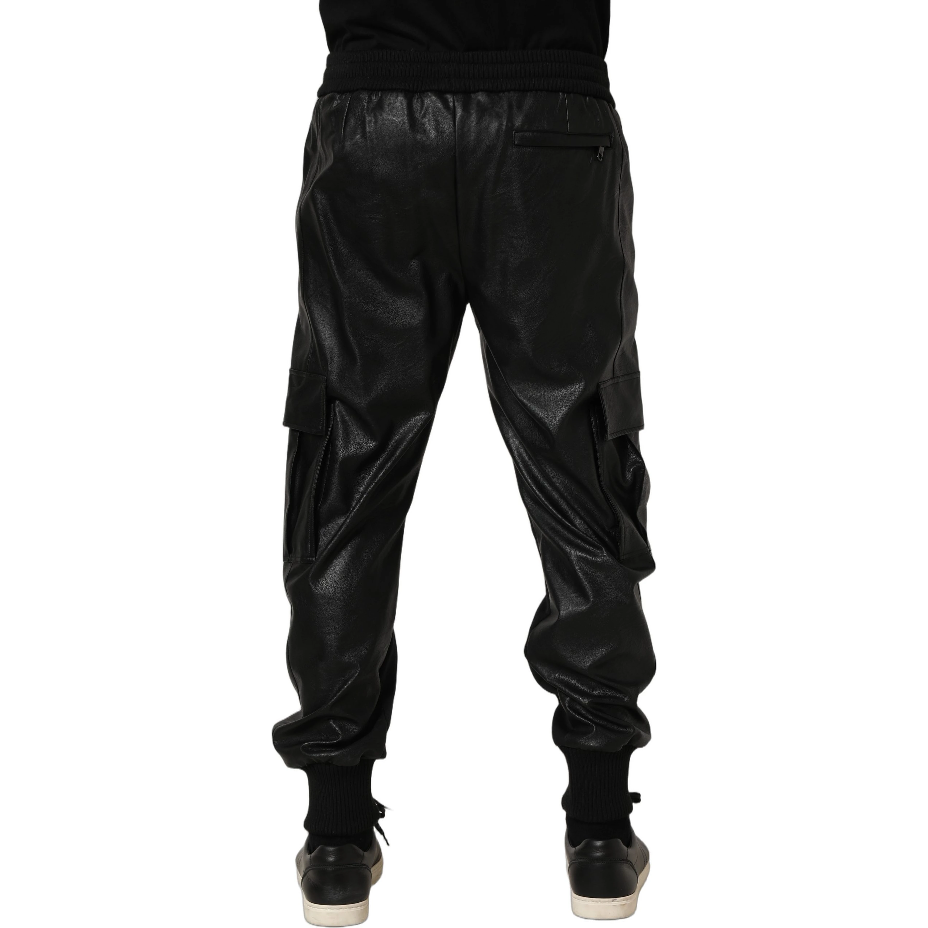 Black Mid Waist Cargo Jogger Sweatpants Pants