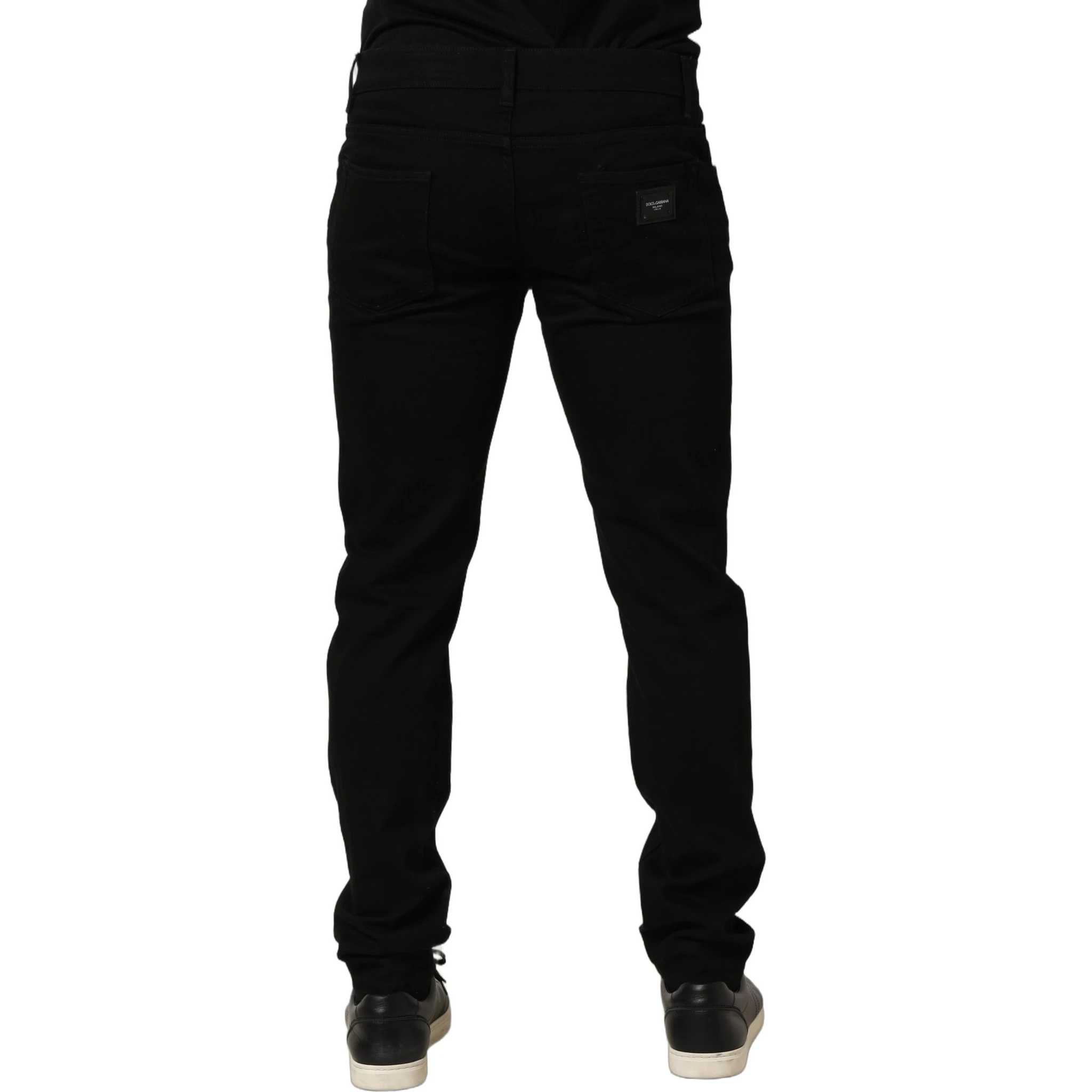 Black Cotton Stretch Skinny Men Denim Jeans