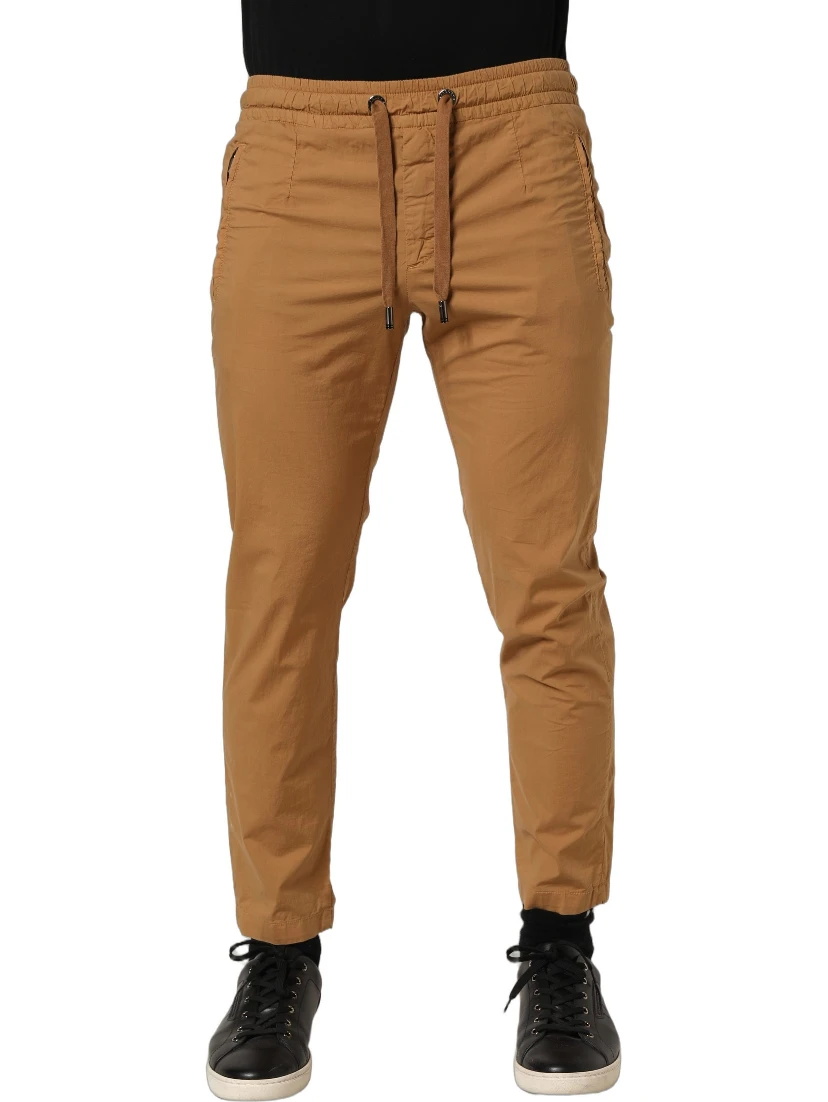 Brown MidWaist Skinny Jogger Sweatpants Pants