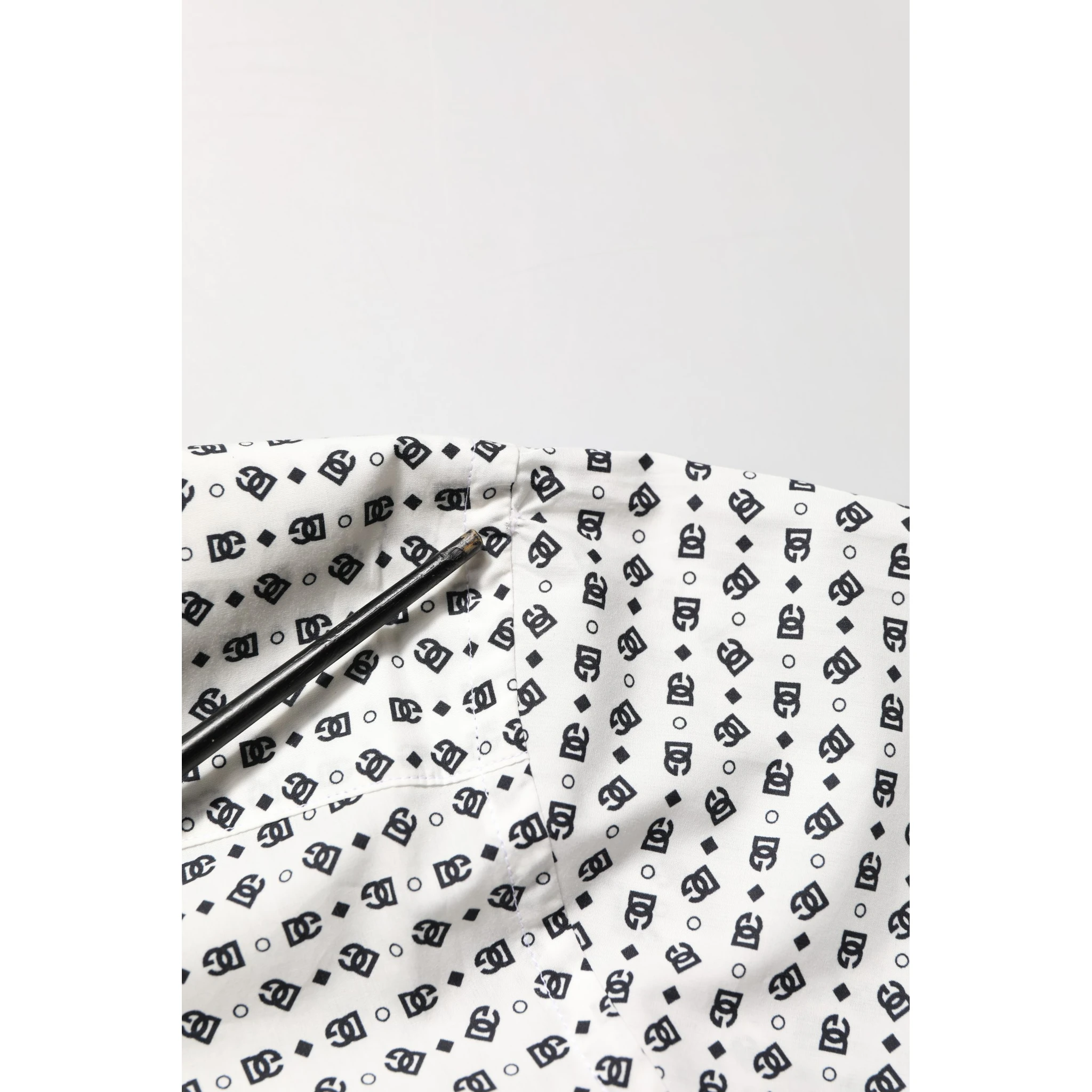 White Logo GOLD Long Sleeves Dress Shirt