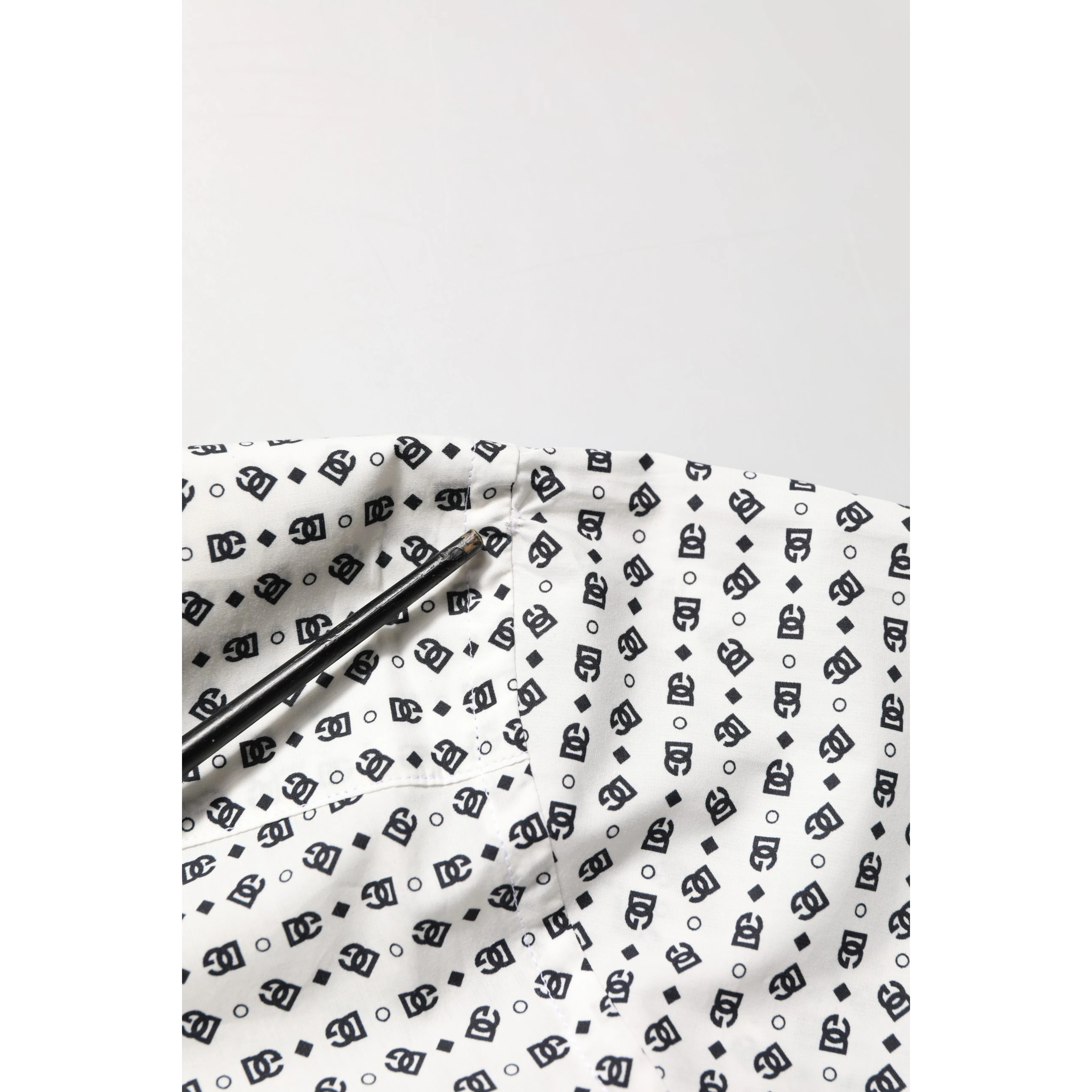 White Logo GOLD Long Sleeves Dress Shirt