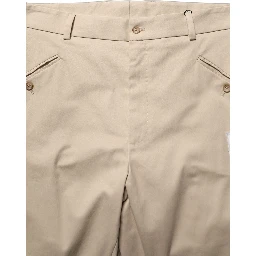 Beige Re-Editon Mid Waist Tapered Men Pants