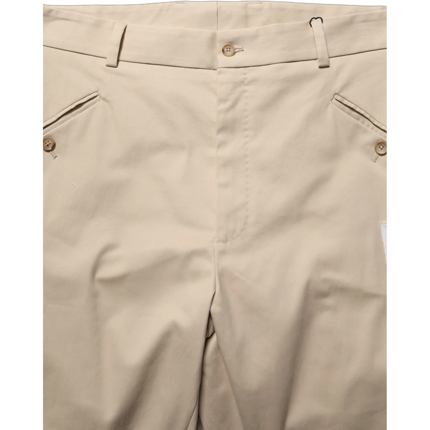 Beige Re-Editon Mid Waist Tapered Men Pants