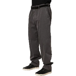 Dark Gray MidWaist Straight Men Trouser Pants