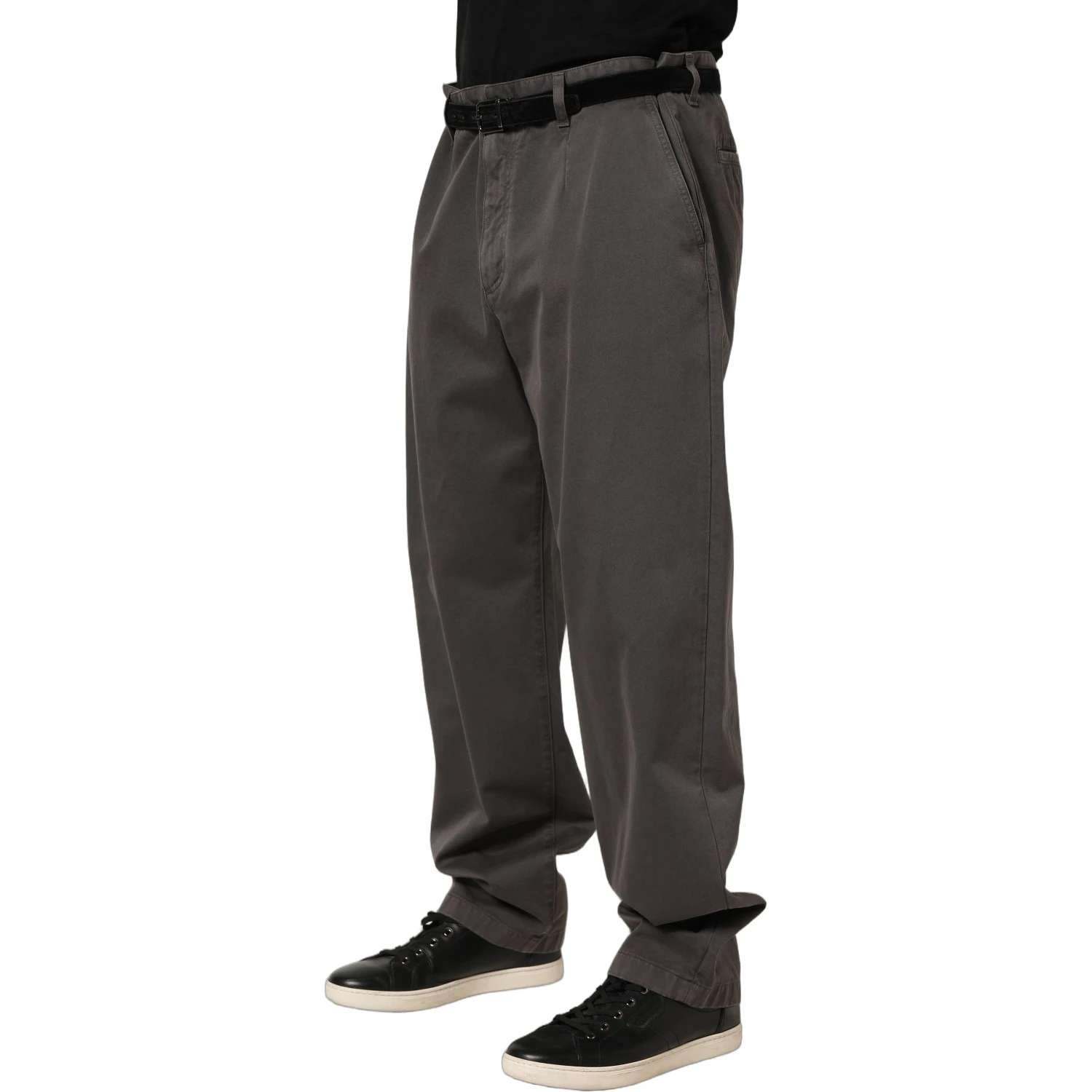Dark Gray MidWaist Straight Men Trouser Pants