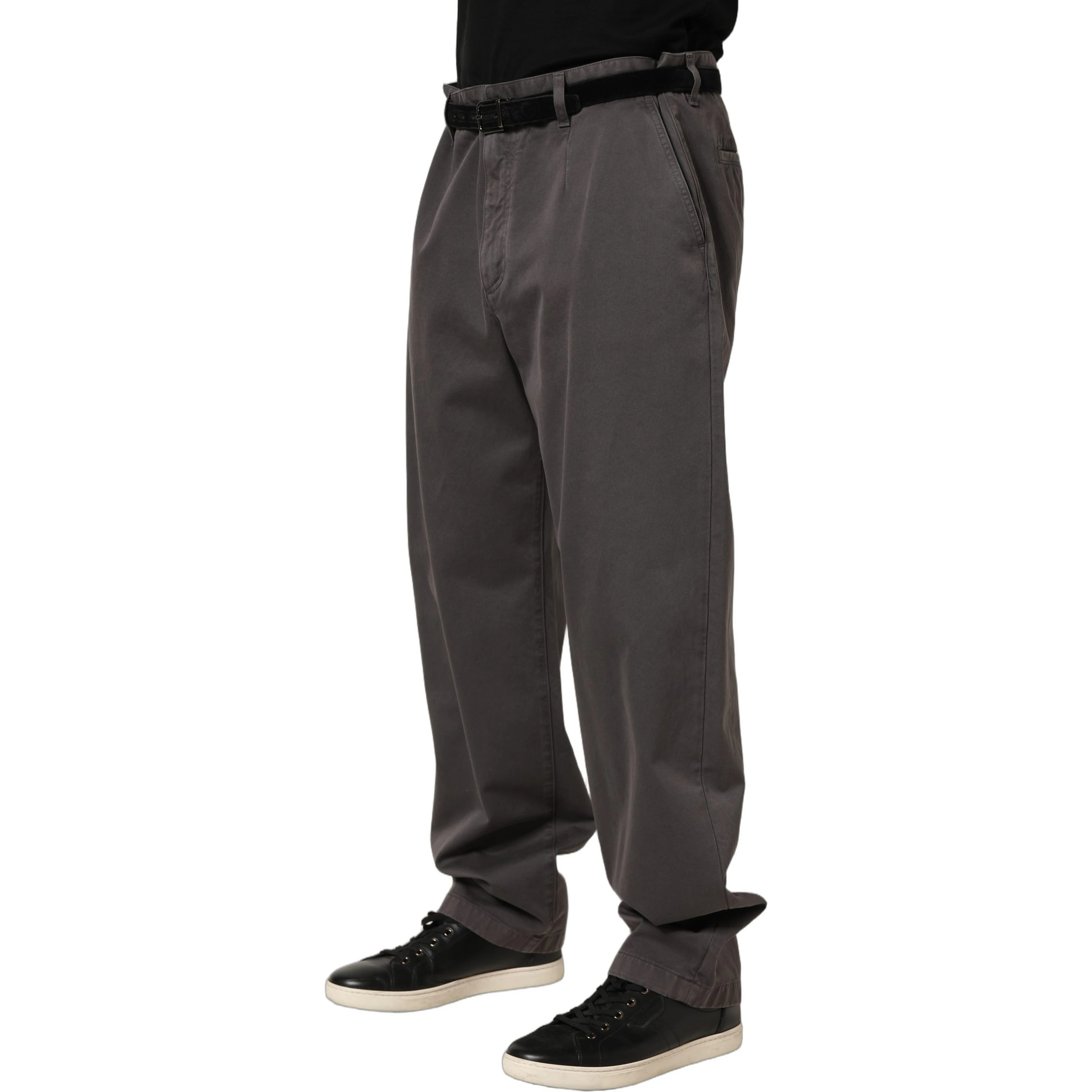 Dark Gray MidWaist Straight Men Trouser Pants